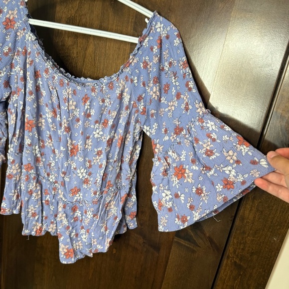 No Comment women's 1x Floral Off-Shoulder
Blouse in Blue Chic Boho Girly Cute - Picture 6 of 11